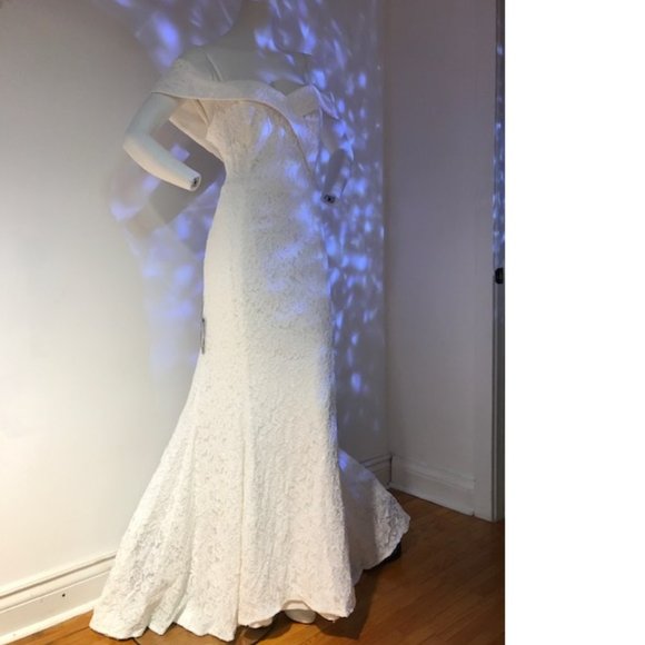 NWT Le Chateau Trumpet/Mermaid formal wedding bridal sheer mesh lace dress gown - Picture 4 of 7